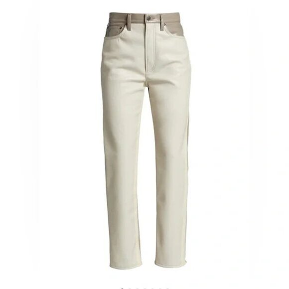 LIke new Agolde Two-Tone 90s Leather Pant sz 26 - Picture 1 of 10